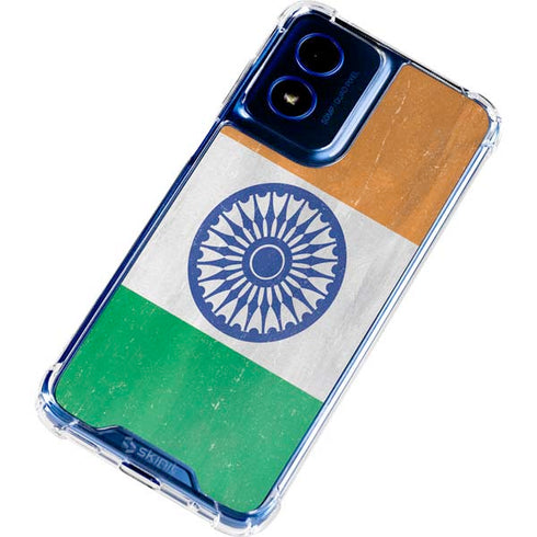 India Flag Distressed Moto G 5G (2024) Clear Case