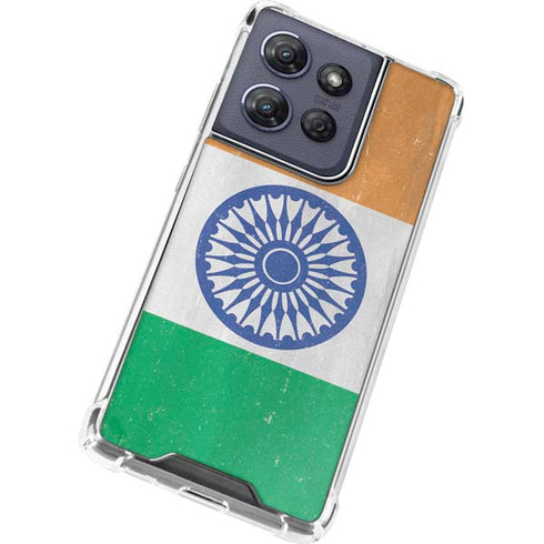 India Flag Distressed Moto G Play 5G (2025) Clear Case