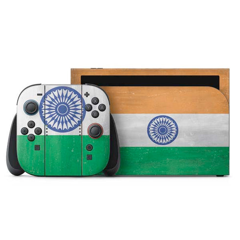 India Flag Distressed Nintendo Skins