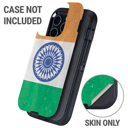 India Flag Distressed Otterbox Defender iPhone Skin