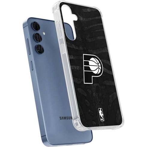 NBA Indiana Pacers Black Animal Print Galaxy A35 5G Clear Case