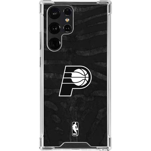 NBA Indiana Pacers Black Animal Print Galaxy S23 Ultra Clear Case