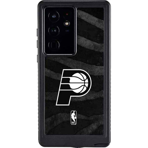 NBA Indiana Pacers Black Animal Print Galaxy S24 Ultra Waterproof Case