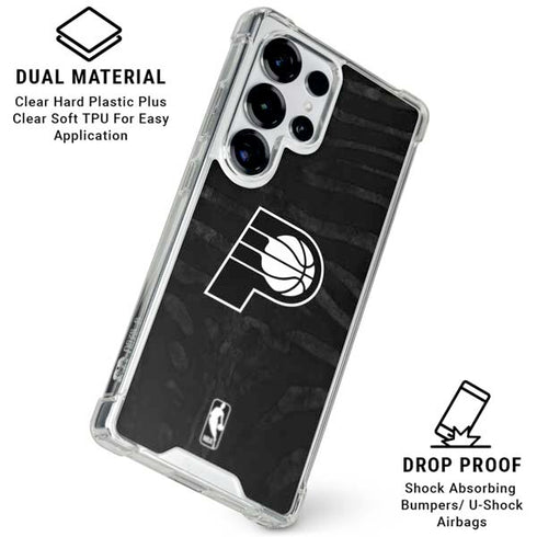 NBA Indiana Pacers Black Animal Print Galaxy S25 Ultra Clear Case