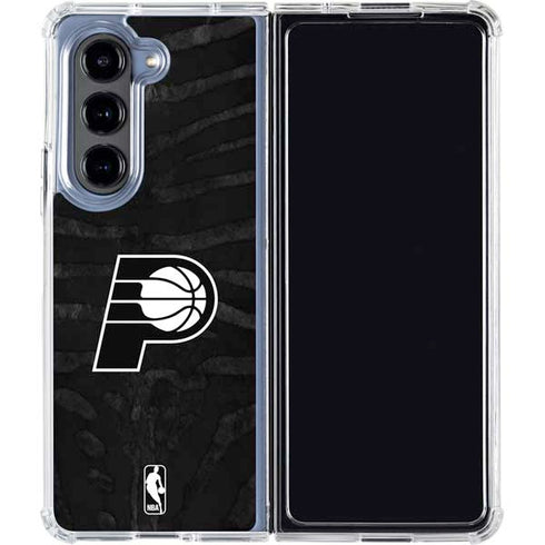 NBA Indiana Pacers Black Animal Print Galaxy Z Fold5 5G Clear Case