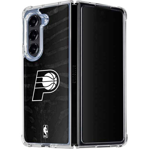 NBA Indiana Pacers Black Animal Print Galaxy Z Fold5 5G Clear Case