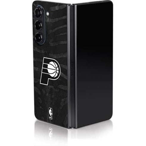 NBA Indiana Pacers Black Animal Print Galaxy Z Fold5 5G Skin