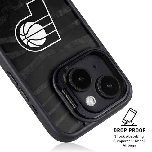 NBA Indiana Pacers Black Animal Print iPhone 14 Plus Kickstand Case