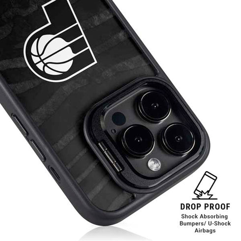NBA Indiana Pacers Black Animal Print iPhone 14 Pro Max Kickstand Case