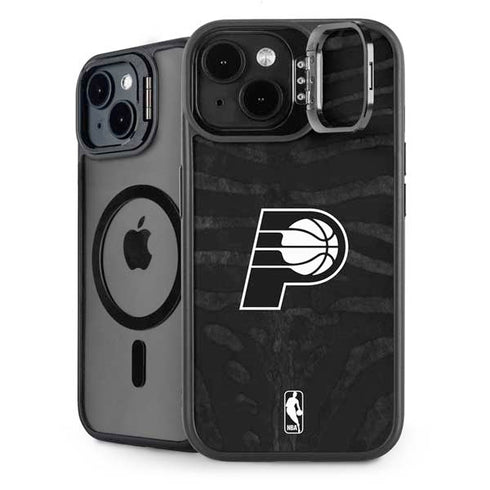 NBA Indiana Pacers Black Animal Print iPhone 15 Plus Kickstand Case