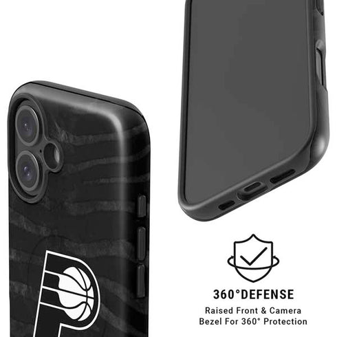 NBA Indiana Pacers Black Animal Print iPhone 16 Magsafe Impact Case