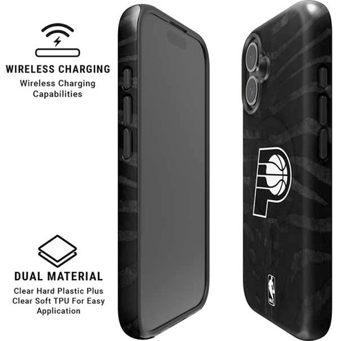 NBA Indiana Pacers Black Animal Print iPhone 16 Plus Magsafe Impact Case