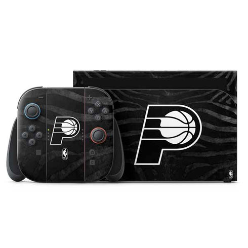 NBA Indiana Pacers Black Animal Print Nintendo Switch 2 (2025) with Joy-Con Skin