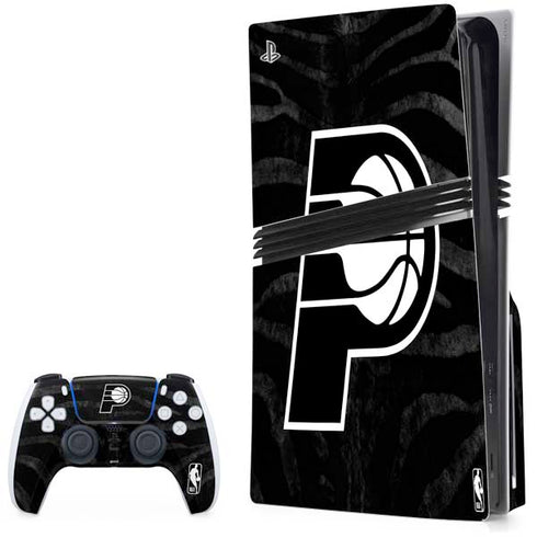 NBA Indiana Pacers Black Animal Print PS5 Pro Disk Bundle Skin