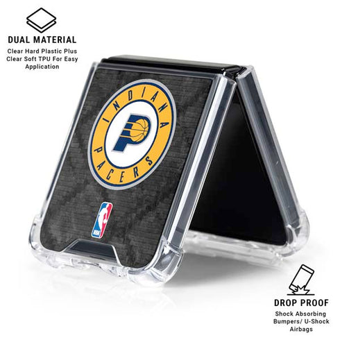 NBA Indiana Pacers Dark Rust Galaxy Z Flip7 Clear Case