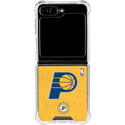 NBA Indiana Pacers Distressed Galaxy Z Flip6 Clear Case