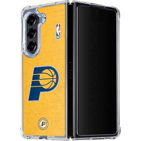 NBA Indiana Pacers Distressed Galaxy Z Fold5 5G Clear Case