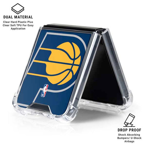 NBA Indiana Pacers Large Logo Galaxy Z Flip6 Clear Case