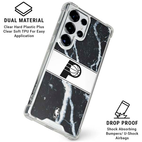 NBA Indiana Pacers Marble Galaxy S25 Ultra Clear Case