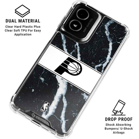 NBA Indiana Pacers Marble Moto G Power 5G (2024) Clear Case