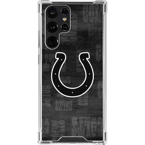 NFL Indianapolis Colts Black & White Galaxy S23 Ultra Clear Case