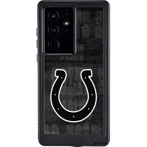 NFL Indianapolis Colts Black & White Galaxy S24 Ultra Waterproof Case