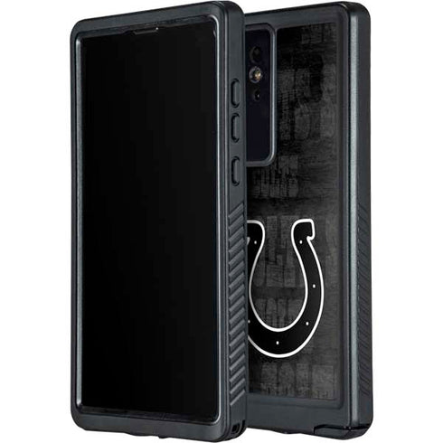 NFL Indianapolis Colts Black & White Galaxy S24 Ultra Waterproof Case