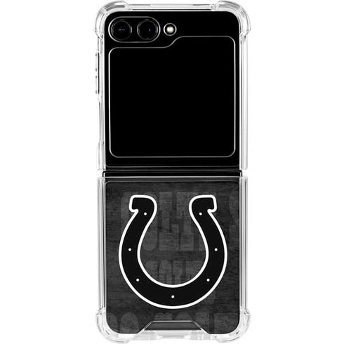 NFL Indianapolis Colts Black & White Galaxy Z Flip6 Clear Case
