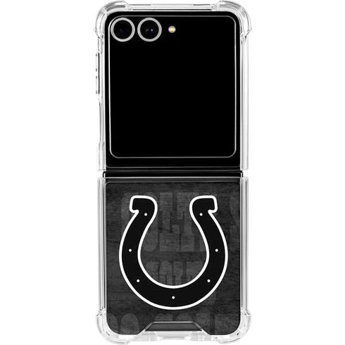 NFL Indianapolis Colts Black & White Galaxy Z Flip7 Clear Case