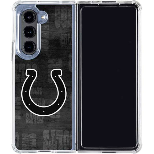 NFL Indianapolis Colts Black & White Galaxy Z Fold5 5G Clear Case