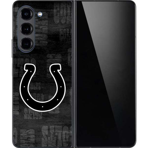 NFL Indianapolis Colts Black & White Galaxy Z Fold5 5G Skin