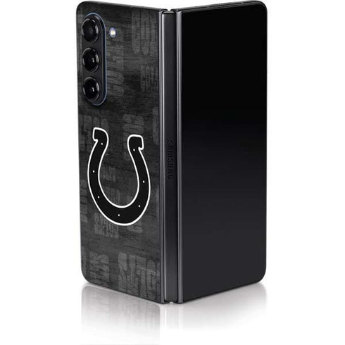 NFL Indianapolis Colts Black & White Galaxy Z Fold5 5G Skin