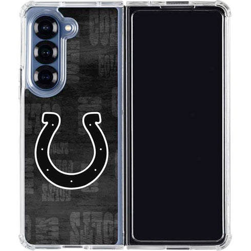 NFL Indianapolis Colts Black & White Galaxy Z Fold6 Clear Case