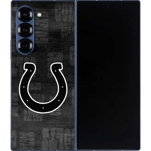 NFL Indianapolis Colts Black & White Galaxy Z Fold6 Skin