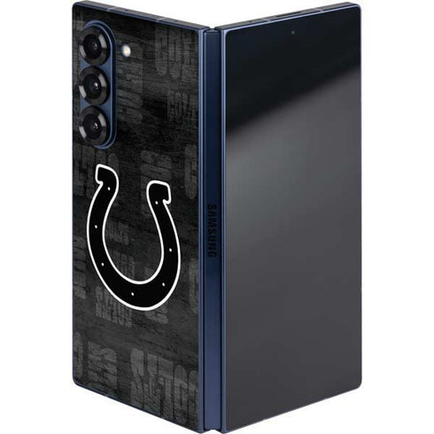 NFL Indianapolis Colts Black & White Galaxy Z Fold6 Skin