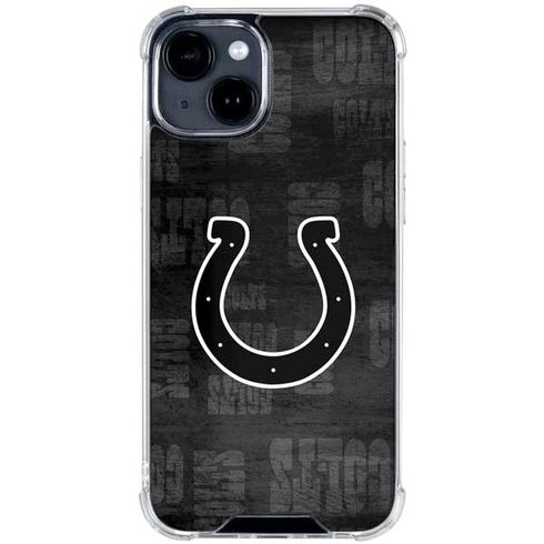 NFL Indianapolis Colts Black & White iPhone 15 Clear Case