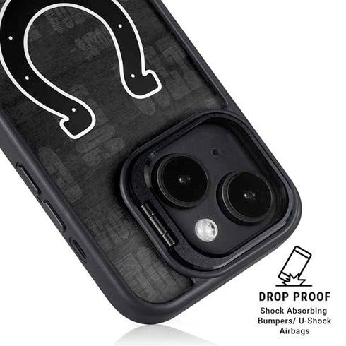 NFL Indianapolis Colts Black & White iPhone 15 Kickstand Case