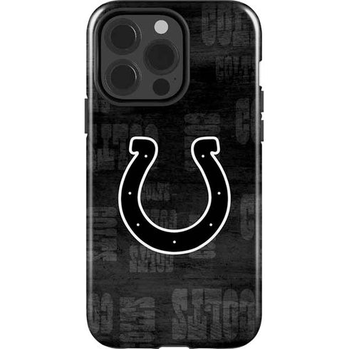 NFL Indianapolis Colts Black & White iPhone 15 Pro Impact Case