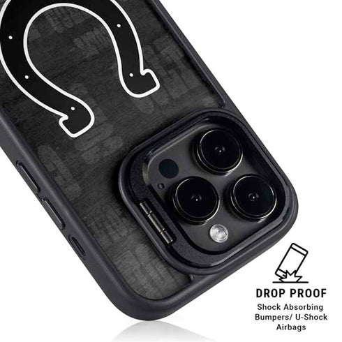 NFL Indianapolis Colts Black & White iPhone 15 Pro Max Kickstand Case