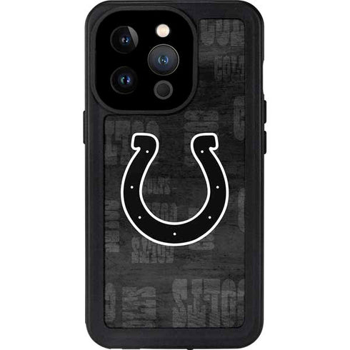 NFL Indianapolis Colts Black & White iPhone 15 Pro Waterproof Case