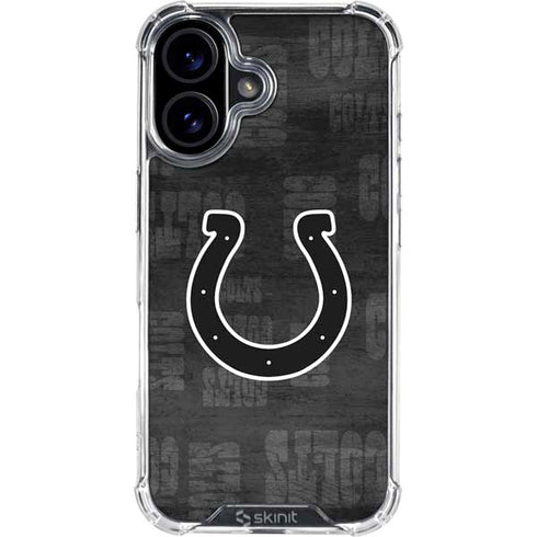 NFL Indianapolis Colts Black & White iPhone 16 Clear Case