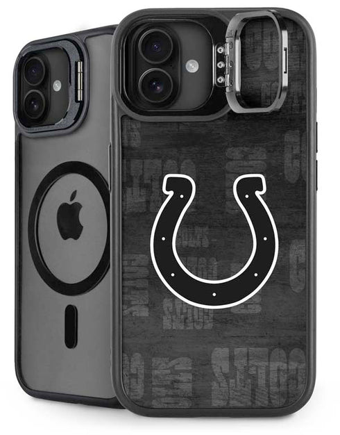 NFL Indianapolis Colts Black & White iPhone 16 Plus Kickstand Case