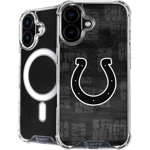 NFL Indianapolis Colts Black & White iPhone 16 Plus MagSafe Case