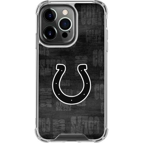 NFL Indianapolis Colts Black & White iPhone 16 Pro Clear Case