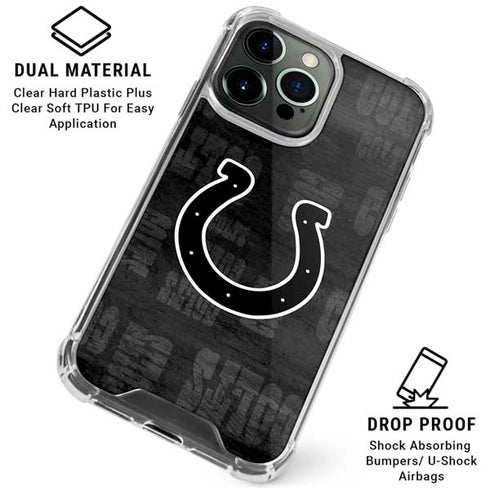 NFL Indianapolis Colts Black & White iPhone 16 Pro Max Clear Case