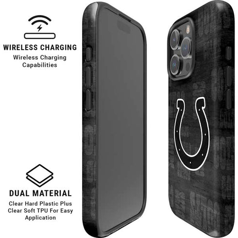 NFL Indianapolis Colts Black & White iPhone 16 Pro Max Magsafe Impact Case