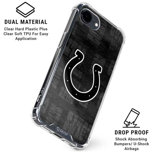 NFL Indianapolis Colts Black & White iPhone 16e Clear Case