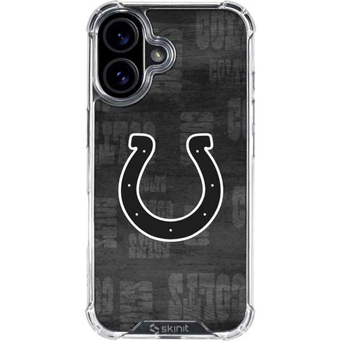 NFL Indianapolis Colts Black & White iPhone 17 Clear Case