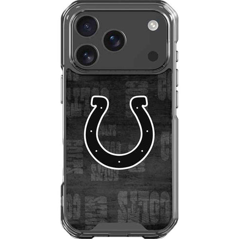 NFL Indianapolis Colts Black & White iPhone 17 Pro Clear Case
