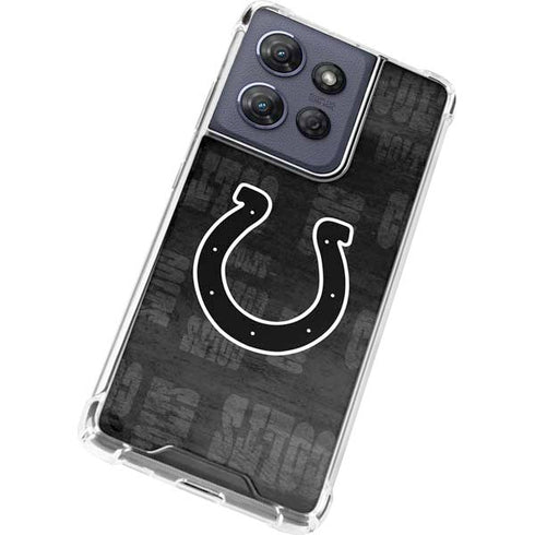 NFL Indianapolis Colts Black & White Moto G 5G (2025) Clear Case
